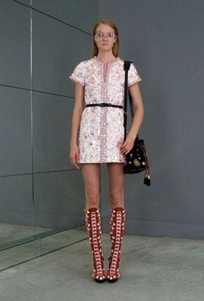                                         Resort 2008 Coral Embroidered Dress-2