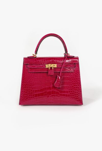 Hermès Exceptional Rose Pourprè Alligator Kelly Sellier 25 - 1