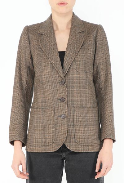 Saint Laurent '70s Tailored Check Blazer - 1