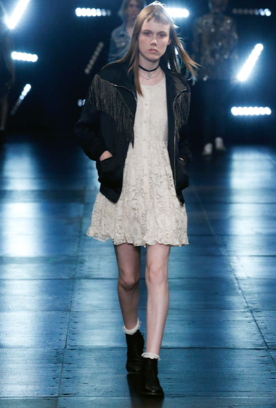 Saint Laurent S/S 2016 Ruffled Lace Dress - 2 Saint Laurent S/S 2016 Ruffled Lace Dress - 2