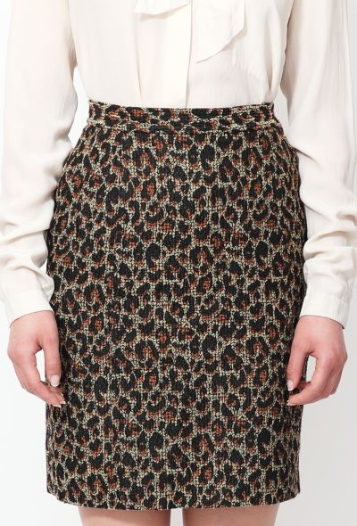 Saint Laurent 90s Leopard Print Skirt - 2