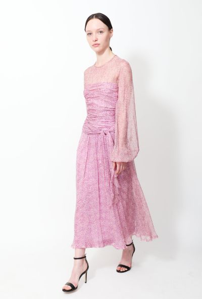                                         Vintage Floral Flowing Silk Dress-2