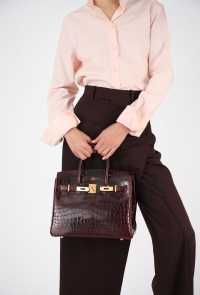Hermès Exquisite Shiny Bordeaux Niloticus Birkin 30 - 2