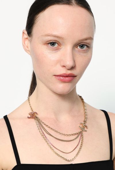 Chanel 2012 Strass Chainlink 'CC' Necklace - 1