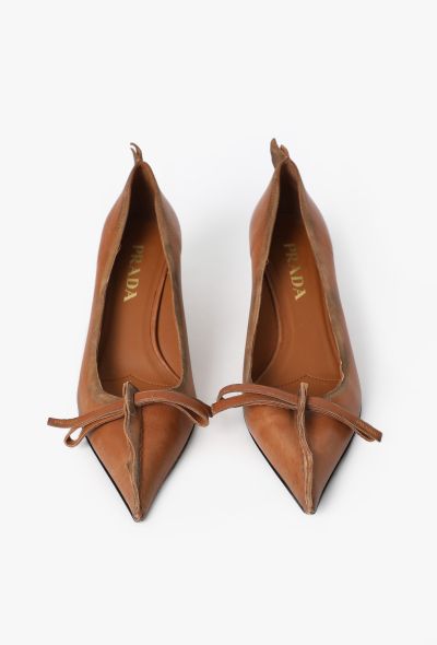 Prada Antique Bow Leather Pumps, F/W 2025 - 2