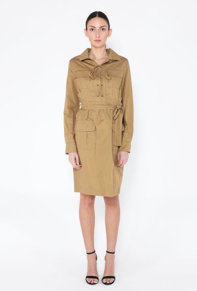 Saint Laurent Belted Gabardine Safari Dress - 1