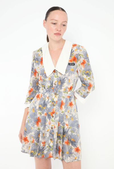 Miu Miu 2024 Pleated Floral Crêpe Dress - 2