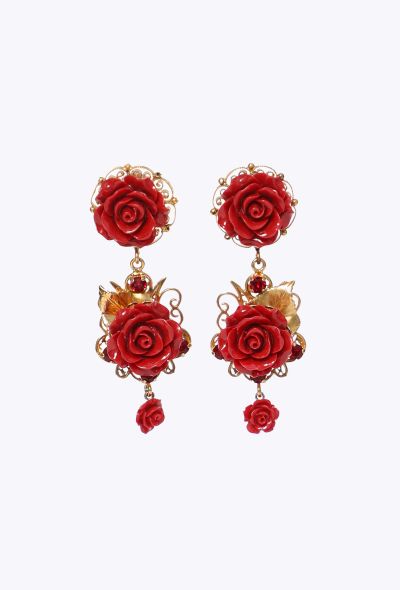 Dolce & Gabbana Rose Pendant Clip-On Earrings - 1