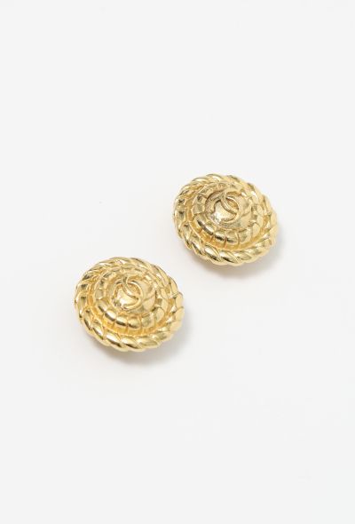 Chanel Vintage Spiral 'CC' Clip Earrings - 2