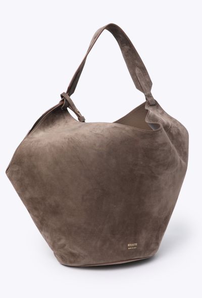 Khaite Lotus Medium Suede Tote Bag - 2 Khaite Lotus Medium Suede Tote Bag - 2