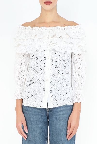 Chanel S/S 2001 Broderie Anglaise Blouse - 1