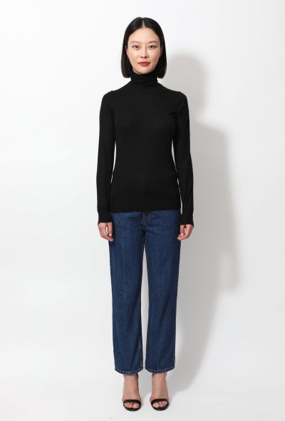                                         "Triomphe" Embroidered Turtleneck Sweater -1