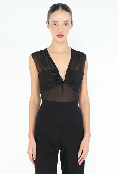 Chanel '90s Smoking Bow Chiffon Blouse - 1