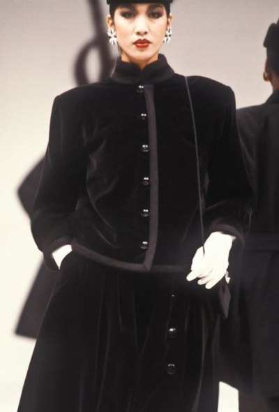 Saint Laurent F/W 1984 Velvet Braided Trim Jacket - 2 Saint Laurent F/W 1984 Velvet Braided Trim Jacket - 2