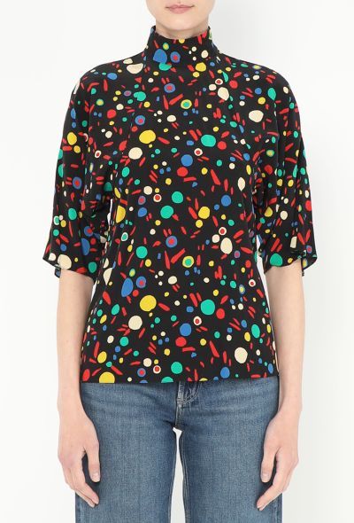 Saint Laurent 2016 Abstract Crêpe Blouse - 1 Saint Laurent 2016 Abstract Crêpe Blouse - 1