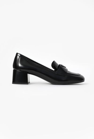 Prada Brushed Leather Loafer Pumps - 1