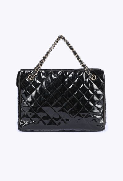 Chanel Patent Leather Quilted Tote, 1980s - 1