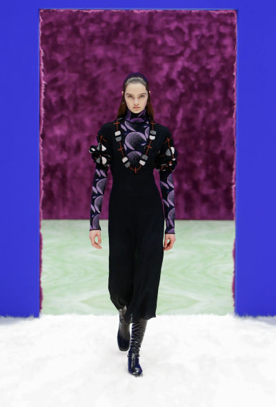 Prada F/W 2021 Geometric Knit Crêpe Dress - 2 Prada F/W 2021 Geometric Knit Crêpe Dress - 2
