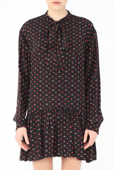 Saint Laurent Heart Print Lavallière Dress - 2