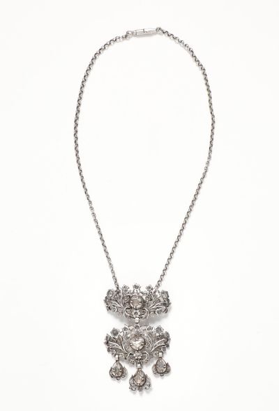 Vintage Fine Jewelry Silver & Diamonds Butterfly Cross Necklace - 2 Vintage Fine Jewelry Silver & Diamonds Butterfly Cross Necklace - 2