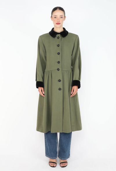 Saint Laurent Vintage Russian Velvet Trim Coat - 2