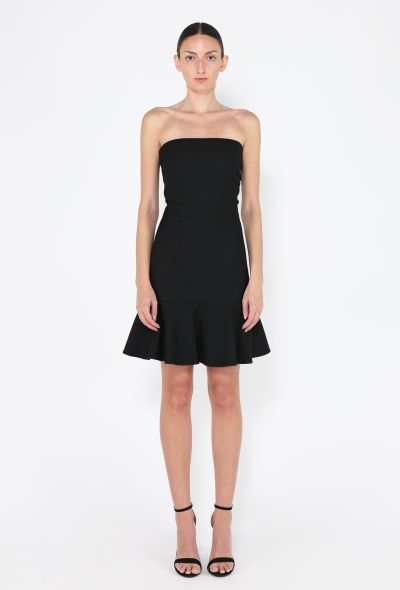 Balenciaga 2002 Strapless Fluted Wool Dress - 1