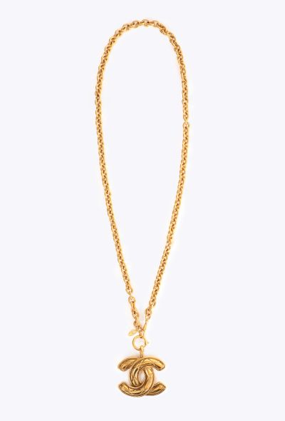 Chanel Quilted ‘CC’ Pendant Necklace, 1980s - 1