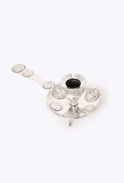 Dior 1960s Silver Roman Coin Candleholder - 1 Dior 1960s Silver Roman Coin Candleholder - 1