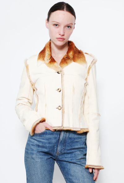                             John Galliano 2001 Rabbit Fur Lace-up Jacket - 1
