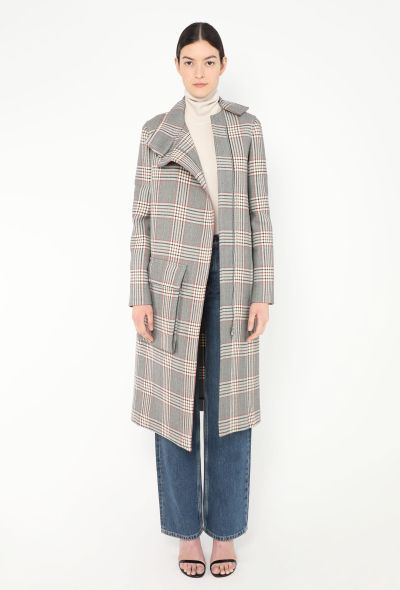 Céline Asymmetrical Pocket Plaid Coat - 1 Céline Asymmetrical Pocket Plaid Coat - 1