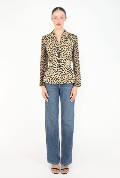 Dior 1997 Cheetah Print Silk Bar Jacket - 2