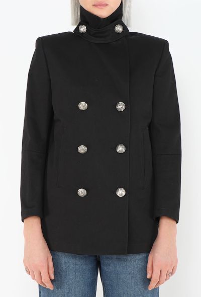 Balmain Classic Coat Of Arms Peacoat - 2