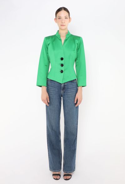Saint Laurent 1992 Buttoned Satin Blazer - 2 Saint Laurent 1992 Buttoned Satin Blazer - 2
