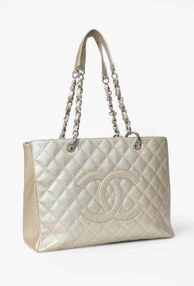 Chanel Metallic Caviar Grand Shopping Tote - 2