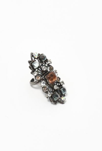                             '90s Gripoix Strass Embellished Ring - 2