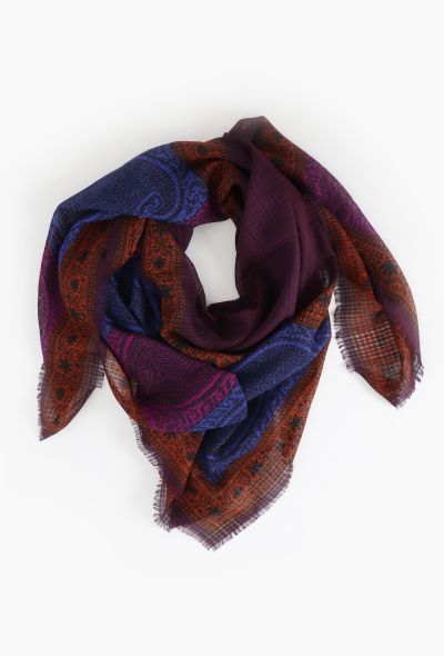 Saint Laurent Vintage Fringed Paisley Scarf - 1 Saint Laurent Vintage Fringed Paisley Scarf - 1