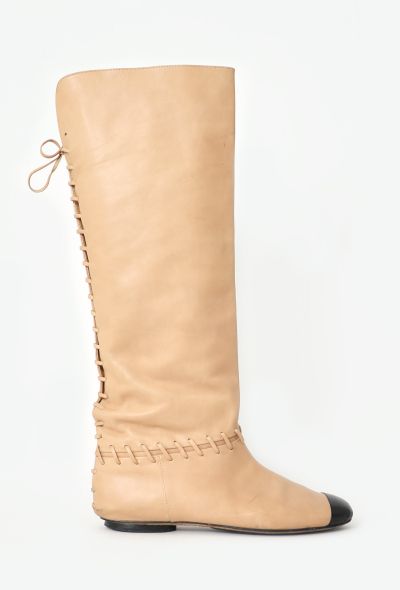 Chanel Resort 2011 Leather Lace-Up Boots - 1 Chanel Resort 2011 Leather Lace-Up Boots - 1