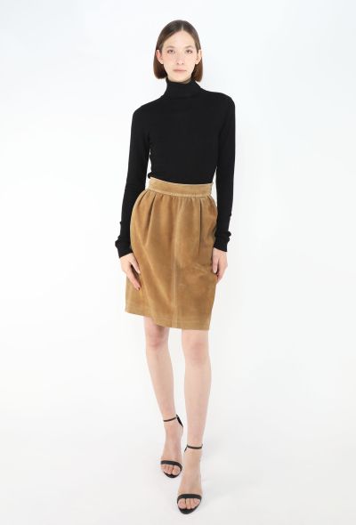 Saint Laurent Vintage Suede Gathered Skirt - 1