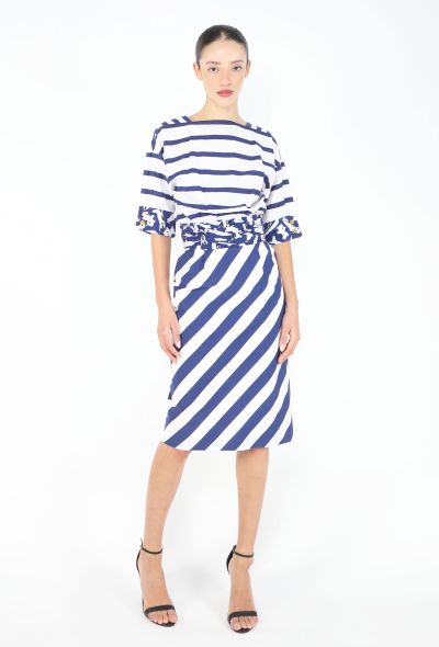 Chanel Late '80s Cinched Marinière Dress - 1