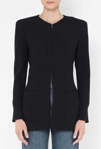 Chanel 1997 Hourglass Crêpe 'CC' Jacket - 1 Chanel 1997 Hourglass Crêpe 'CC' Jacket - 1