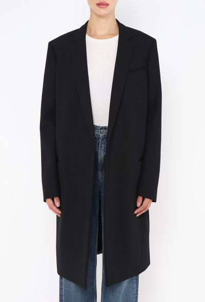 Céline Black Grain de Poudre Crombie Coat - 2 Céline Black Grain de Poudre Crombie Coat - 2