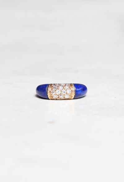                             Vintage 'Philippine' 18k Gold, Diamond and Lapis Lazuli Ring - 2