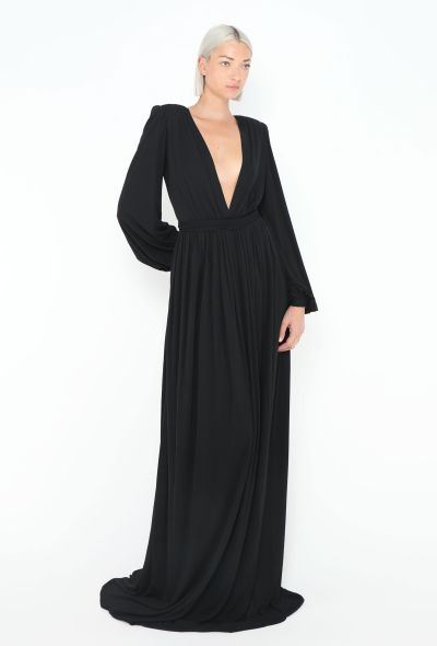 Saint Laurent '70s Plunging Jersey Gown - 1 Saint Laurent '70s Plunging Jersey Gown - 1