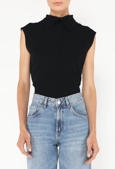 Alaïa S/S 1989 Collared Jersey Bodysuit - 1