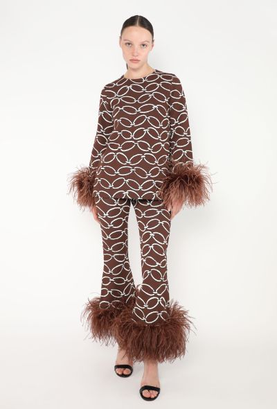 Valentino Resort 2023 Ostrich Trim Intarsia Ensemble - 1 Valentino Resort 2023 Ostrich Trim Intarsia Ensemble - 1