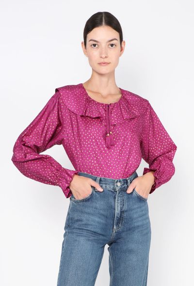 Saint Laurent 1981 Polka Dot Tassel Blouse - 1 Saint Laurent 1981 Polka Dot Tassel Blouse - 1