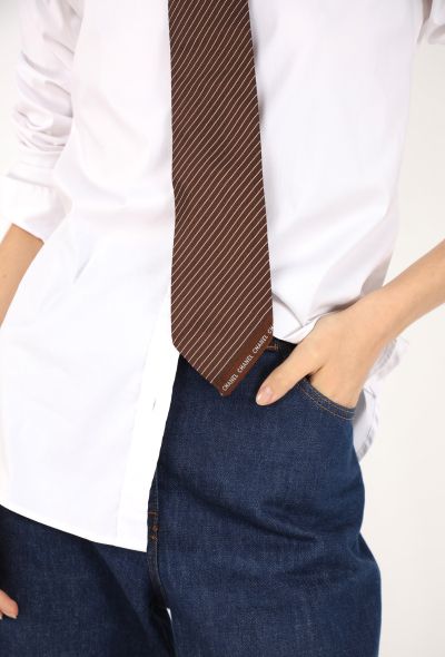 Chanel Pinstripe Silk Tie, Early 2000s - 2