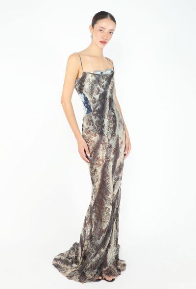 Roberto Cavalli COLLECTOR F/W 2001 Bias Denim Corset Gown - 1