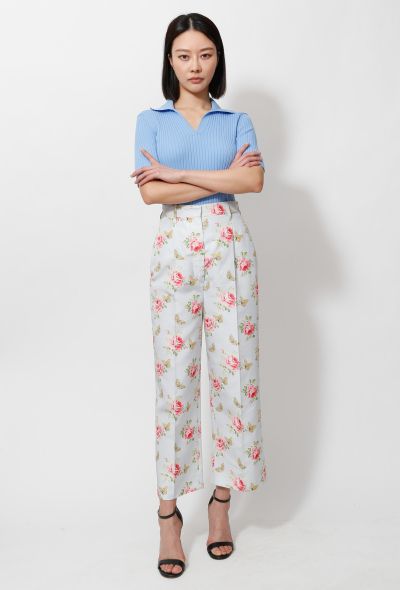                             Resort 2020 Rose Print Trousers - 1