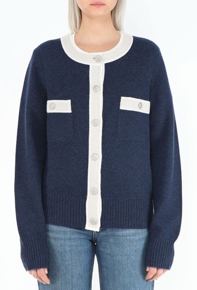 Chanel 2013 Bi-Color Cashmere Knit Cardigan - 1